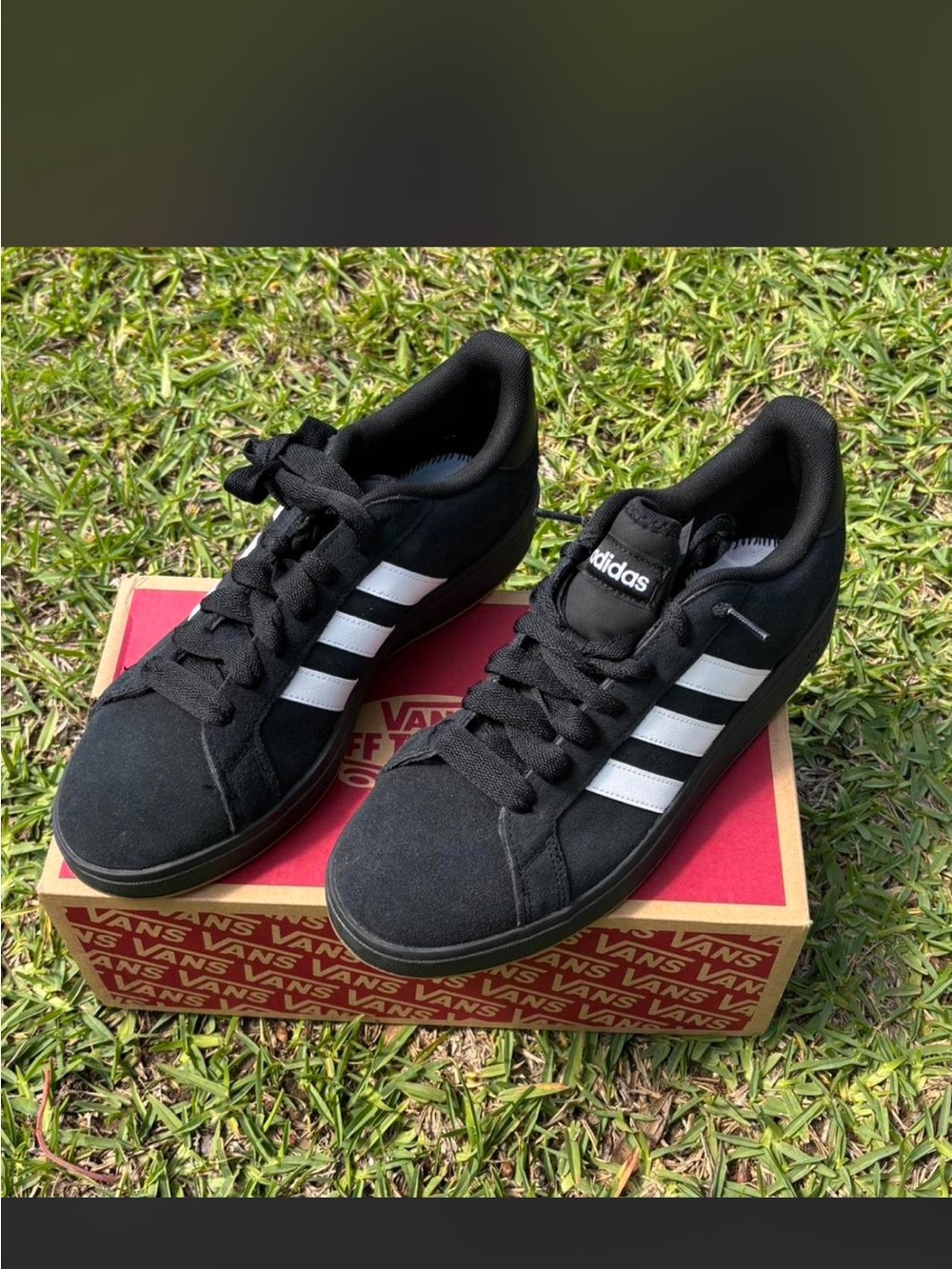 adidas Black and White Men's Classic Stripe Sneakers